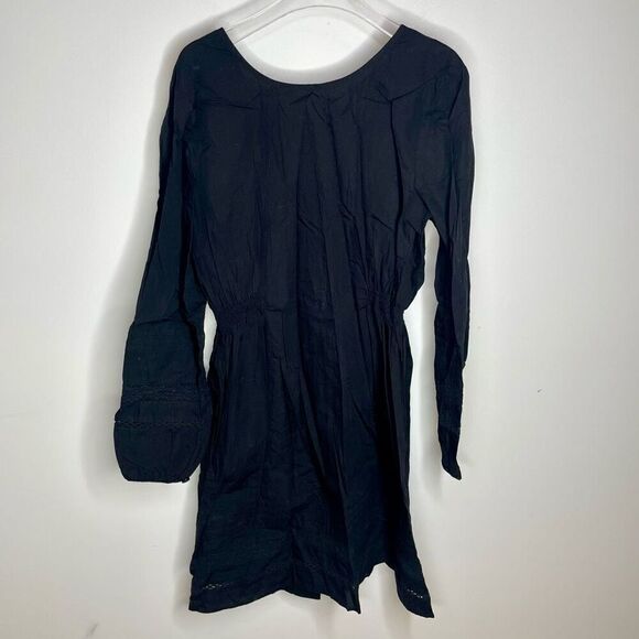 Vetta Capsule Black The Long Sleeve Lace Dress Reversible V-neck Scoop M Medium - Picture 3 of 9